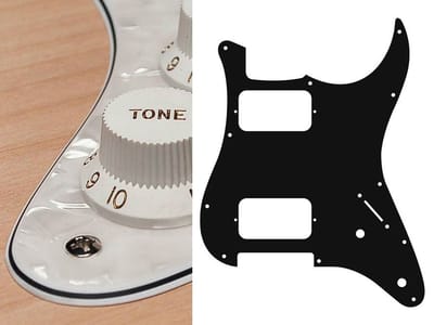 Boston ST-432-PW pickguard, Stallion, HH, 2 pot holes, 3-5 switch, 4 ply, pearl white