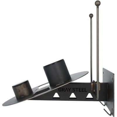 Gray Steel X7 Helmhouder & Wandsteun - Gun Metal - 5-in-1 Ophangsysteem voor Motoruitrusting, Motorhelmen en Motorkleding