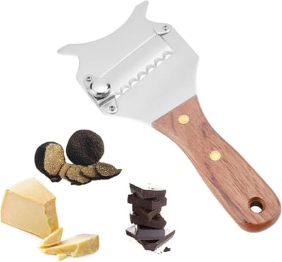 Truffelsnijder van roestvrij staal met houten handvat voor het snijden van truffels, chocolade en kaas in de keuken, restaurant of thuis