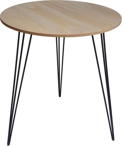 Ronde Bijzettafel Hout Metaal Ø 40 cm - Ideaal als Salontafel of Nachtkastje