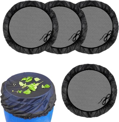Regentonnetten met elastiek en trekkoord - Weerbestendige afdekking tegen muggen, bladeren en dieren, geschikt voor regentonnen tot 95 cm diameter