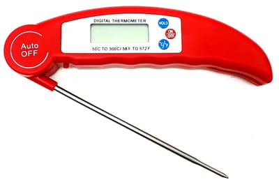 Actie4you® - Voedselthermometer - Digitale Kookthermometer - Vleesthermometer - BQQ thermometer - Inklapbare Kookthermometer Sonde -50°C tot 300°C – Rood