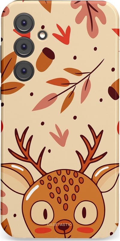 Casetastic hoesje geschikt voor Samsung Galaxy A35 - Dubbellaagse bescherming - Hert in de herfst - Fashion Case - Zand Terracotta Rood