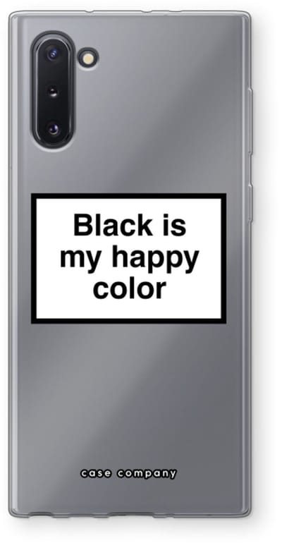 Hoesje geschikt voor Samsung Galaxy Note 10 hoesje - Black is my happy color - Soft Cover Telefoonhoesje - Bescherming aan alle Kanten en Schermrand