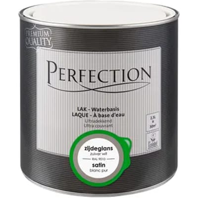 Perfection Houtlak Ultradekkend - Zijdeglans - Zuiver Wit Ral 9010 - 2,5l
