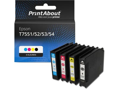 PrintAbout huismerk Inktcartridge T7551/52/53/54 4-kleuren Multipack Geschikt voor Epson