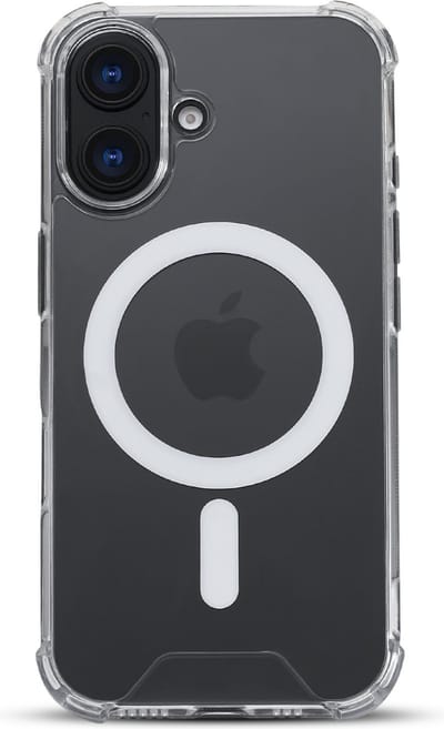 Casemania Hoesje Geschikt voor Apple iPhone 16 - Transparant - Anti Shock Back Cover - Geschikt voor Magsafe
