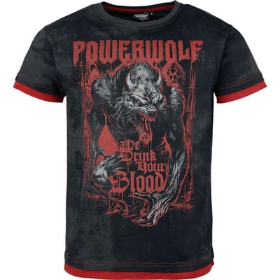 Powerwolf T-shirt - EMP Signature Collection - S tot 3XL - voor Mannen - donkergrijs-rood