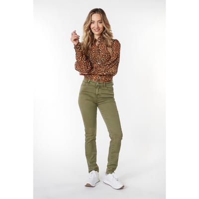 EsQualo Trousers Colored Denim Green Maat: 36 | Pantalons Outlet | Dames | Groen