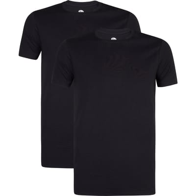 Petrol Industries T-Shirts Heren 2-Pack - Ronde Hals - Korte Mouwen - Katoen-Elastaan Mix - Effen Kleuren - Multipack van 2 stuks - Blauw - Maat S