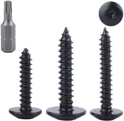 Zelftappende Schroeven Torx 60 Stuks - Houtschroeven met Platte Kop voor Meubels - M3.9x25mm, Zwart, Perfect voor Houtbewerking