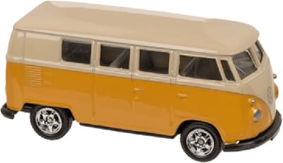 Deze retro modelauto Volkswagen T1 Bus uit 1963 is een echte musthave! De afmeting is 7,5cm x 3cm. Deze miniatuur auto is pure nostalgie. Een verzamel object, maar ook leuk speelgoed voor kinderen. Erg leuk voor uzelf of om als cadeau te geven.