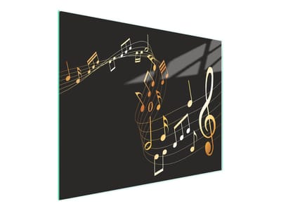 TMK ArtDeko Serie - Glazen Snijplank - 52x30 cm - Muziek Motief - Roestvrij