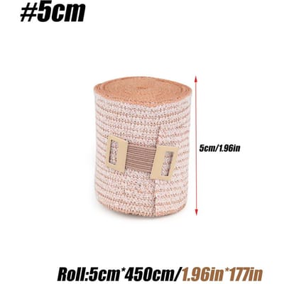 1 Rol Elastisch Zwachtelwikkel, Stretch Compressiezwachtel Rekbaar tot 450cm, Ideaal voor Sport, Verstuikingen, Kuit, Enkel & Voet beige