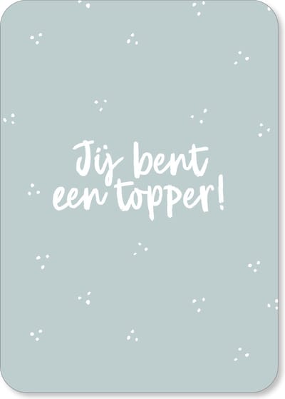 Wenskaart Jij bent een topper - 10 stuks - A6 - Blauw - Kaartenset - Afscheid Collega