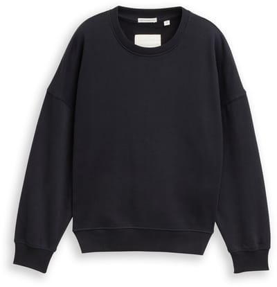 Tom Tailor - Oversized sweatshirt met print op de rug - Maat 176 - heavy black