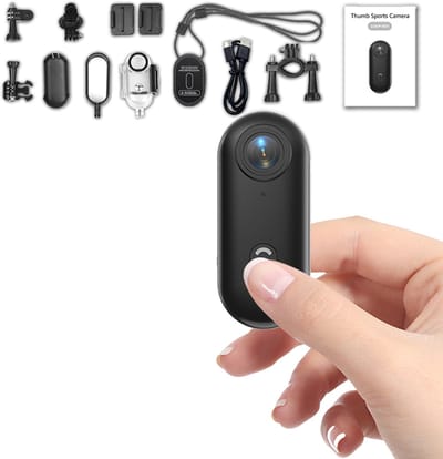 Mini-Sportcamera 1080P Mini-Camera Met 360 Graden Draaibare Clip en Magnetische Clip, WIFI-lichaamscamera, Actiecam, POV-Opname Waterdichte Duimcamera Magnetische Draagbare Camera Met Waterdichte Helmcamera Voor Fietsen Wandelen Met Huisdieren Vlog