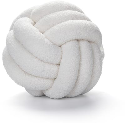 Daity 1 stuk - geknoopt bolkussen - handgeweven geknoopt bolkussen - lamsvachtkussen - bankkussen - bedkussen - 22cm