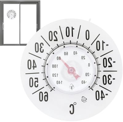 Wandthermometer - Temperatuurmeter - Binnen en buiten - Nauwkeurige meting - 19 cm diameter - Zilverkleurig