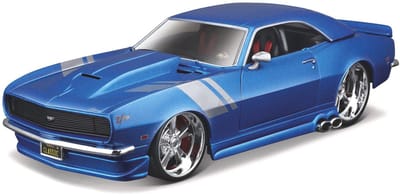 Maisto Chevrolet Camaro - Modelauto - Schaal 1:24 - Blauw/Zilver