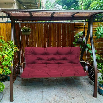 Schommelbank Kussen - Zitkussen Bank - Buiten Ontspannen - Met Rugleuning - 120 x 100 x 10 cm - Rood