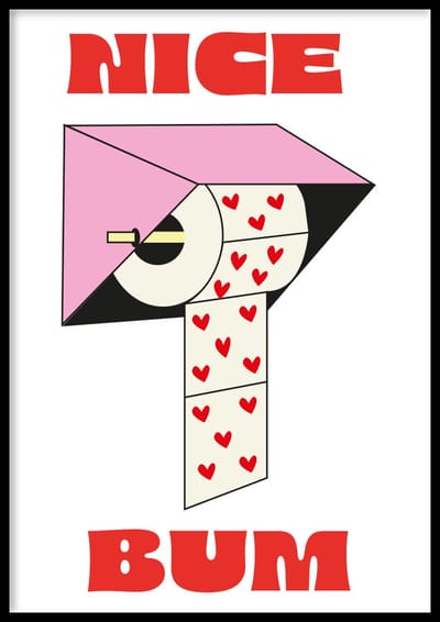 Poster Bum - 30x40 cm - WC Poster - WALLLL - Exclusief lijst - Retro poster - Toilet poster
