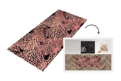 Keukenloper - Loper keuken - Koraal - Roze - Structuur - Patronen - 120x50 cm - Keukenloper vinyl