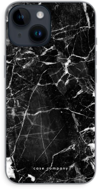 Case Company® - Hoesje geschikt voor iPhone 14 hoesje - Zwart Marmer - Soft Cover Telefoonhoesje - Bescherming aan alle Kanten en Schermrand