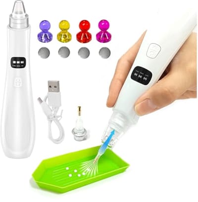 Oplaadbare Elektrische Diamantschilderpen met Vacuümpomp - 3 Verstelbare Zuigmodi voor Nauwkeurige Plaatsing - 4 Stuks DIY Art Accessoires