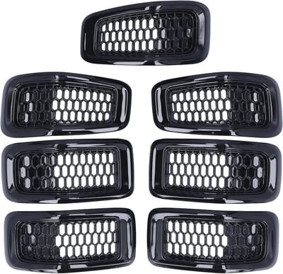 Auto Grille Inserts, 7 Stuks Grille Beschermtrim Accessoires voor Cherokee 2014-2018