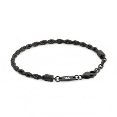 STEEL & BARNETT - Schakelarmband Heren - Black Edition Helix - Zwart - Maat S