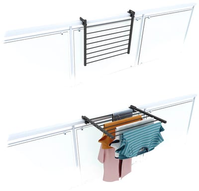 Foxydry Duo 62 cm balkon droogrek - antraciet - rechthoekige reling