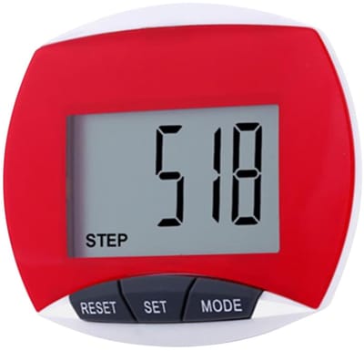Stappenteller - Pedometer Fitness Tracker - Wandelen Fitness - Compact Ontwerp - 6.38x5.4CM - Rood