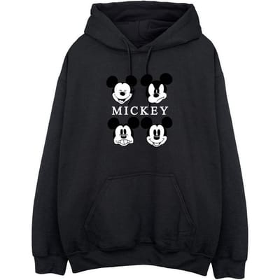Disney Dames/Dames Mickey Mouse Vier Hoofden Hoodie (Zwart)
