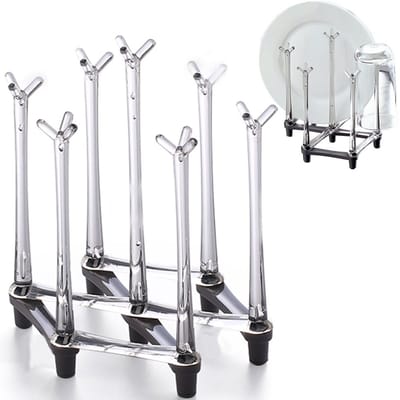 carmdering - Uitneembaar Drogerek - Glasdroger - Verticale Organiser - Instelbaar Ontwerp - Anti-Slip Siliconenpunten - BPA-vrij Polypropyleen - Geurloos En Duurzaam - Flexibel Voor Kleine Ruimtes - 1 Stuk
