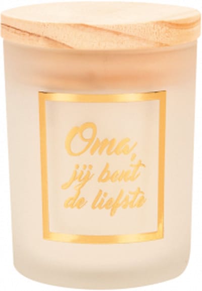 Geurkaars - White/gold - Oma, jij bent de liefste - In cadeauverpakking