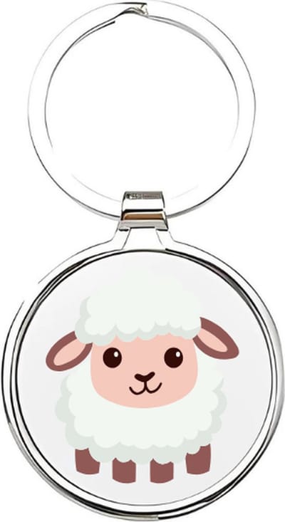 Akyol - schapen Sleutelhanger - Schaap - dierenliefhebbers - lammetje - kinderboerderij - dieren - boerderijdieren - lam - schaapje - cadeau voor een dierenliefhebber - sheep - 4 x 7,5 CM