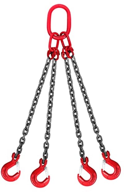 Zware Kettinghanger G80, 6,4 T Draagvermogen, 4 Strengen, 8 mm x 1,45 m