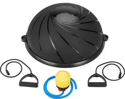 Gymtek® Balance Board - Wiebelkussen - Balanstrainer - Balanskussen - Balandsbord - incl. Pomp en Weerstandsbanden - Ø 58 cm - Home Gym, Fitness