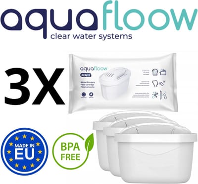 3 st FILTER vervanging VOOR FILTERKANNEN BRITA, DAFI - BRITA filterpatronen 3 stuks - Geproduceerd in de Europese Unie AQUAFLOOW MAXI