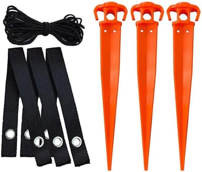 Boomsteun anker kit - Jonge boom stabilisatie - Gezonde boomgroei - Duurzaam kunststof nylon - 28cm lengte - Oranje