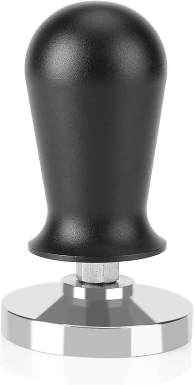 Koffie Stamper - Barista Tool - Perfect Koffie Maken - Vlakke Gladde Basis - 58mm Diameter - Zwart
