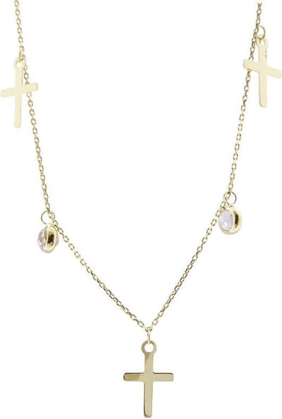 Geel gouden kruis hanger