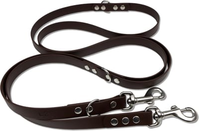 Miqdi - verstelbare, handsfree hondenriem van BioThane®- 3 meter lang - bruin - L - voor grote honden