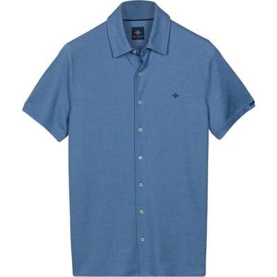 Baileys Polo Full Buttoned Short Sleeve Cloud Blue / male