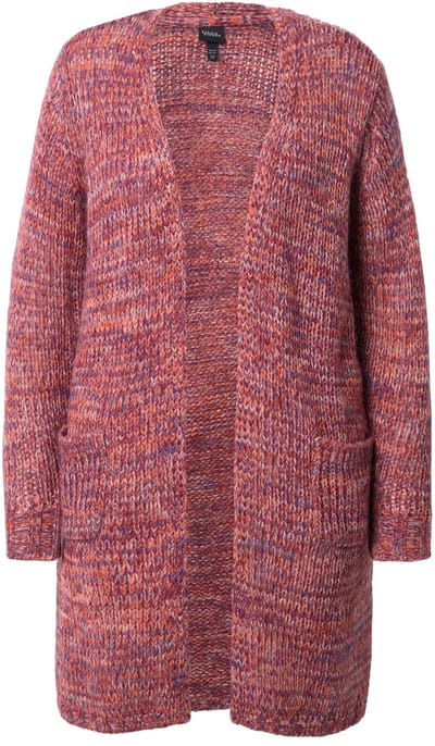 Ulla Popken - Dames - Lang vest grof breisel V-hals lange mouw - Roest bruin - Maat 46+