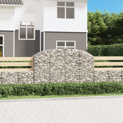 vidaXL - Schanskorf - gewelfd - 200x50x120/140 - cm - gegalvaniseerd - ijzer