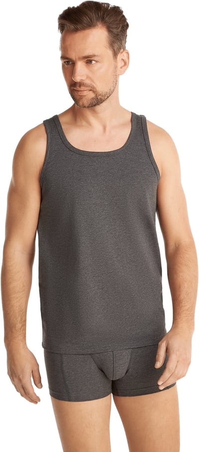 Ten Cate Basics singlet antra melee 2-pack voor Heren | Maat L