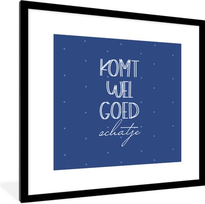 Fotolijst incl. Poster - Beterschap - Quote - Liefde - 40x40 cm - Posterlijst
