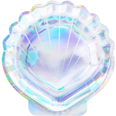 PartyDeco - Schelp Iridescent - 6 stuks - Feestdecoratie - Iridescent - Papier -